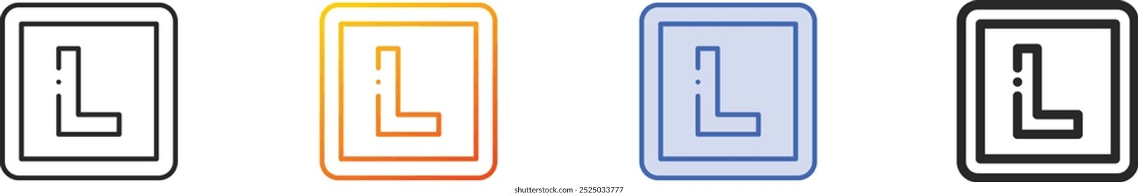learner icon.Thin Linear, Gradient, Blue Stroke and bold Style Design Isolated On White Background