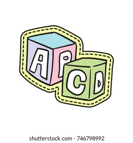 learning abc block vector sticker