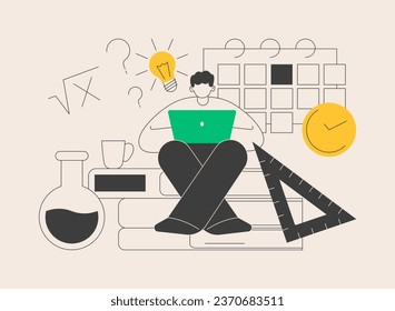Learning abstract concept vector illustration. Learning style, memory and knowledge, education and training, study skills, school library, writing notes, student homework abstract metaphor.