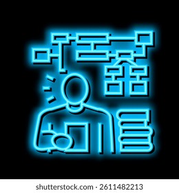learning algorithm neon light sign vector. learning algorithm illustration