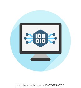 Learning Algorithm rounded color, mini illustration icon. use for modern concept, print, UI, UX kit, web and app development. Vector EPS 10, related to artificial intelligence, technology theme
