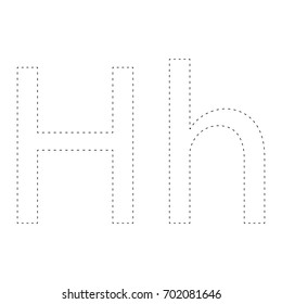 Learning alphabet, letter.  Worksheet.   Learning alphabet. connect the dots and coloring page. Game for kids. Restore dashed line - trace game for children. 