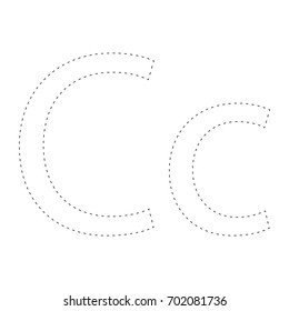 Learning alphabet, letter.  Worksheet.   Learning alphabet. connect the dots and coloring page. Game for kids. Restore dashed line - trace game for children. 