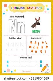 Aprender alfabeto con búsqueda de trazas y letras de color para los niños
