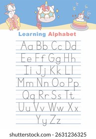 Learning alphabet worksheet with all alphabet letters. ABC alphabet basic tracing practice for kindergarten kids. Printable educational worksheet 