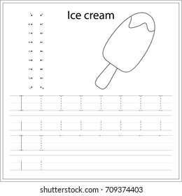 Learning alphabet. Worksheet. Game for kids, children. Learning a letter .  Painting page.  Vector illustration. 