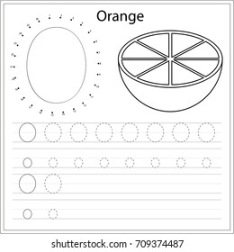 Learning alphabet. Worksheet. Game for kids, children. Learning a letter .  Painting page.  Vector illustration. 