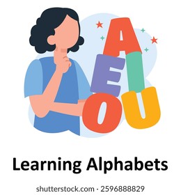 Learning Alphabets Vector illustration which can easily modify or edit

