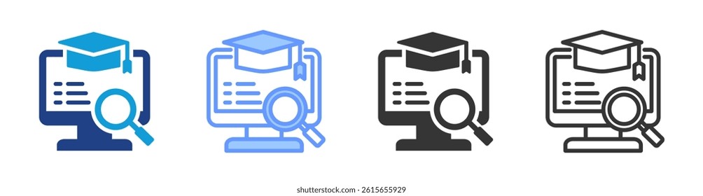 Learning Analytics icon set multiple style collection