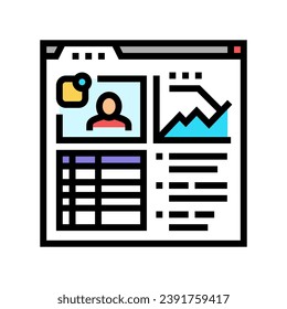learning analytics online platform color icon vector. learning analytics online platform sign. isolated symbol illustration