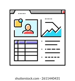 learning analytics online platform color icon vector. learning analytics online platform sign. isolated symbol illustration