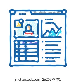 learning analytics online platform doodle icon sketch vector. learning analytics online platform sign. isolated symbol illustration