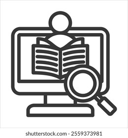 Learning Analytics Outline Icon Vector Illustration