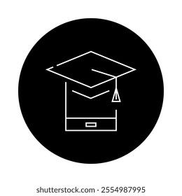 Learning App – Graduation Cap Representing E-Learning and Educational Platforms