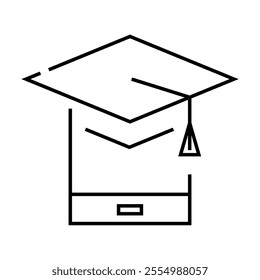 Learning App – Graduation Cap Representing E-Learning and Educational Platforms