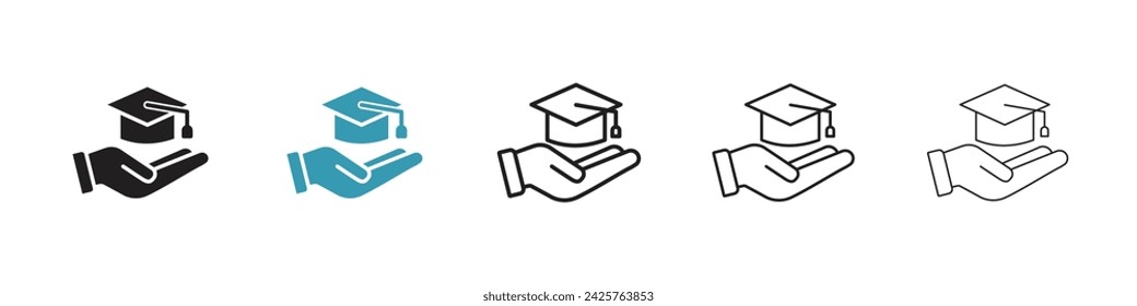 Learning Assurance Vector Icon Set. Educational Security Vector Symbol for UI Design.