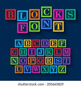 Learning Blocks alphabet. Vector.