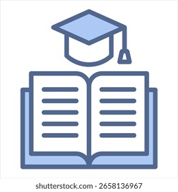 Ilustração do vetor do ícone azul de aprendizado
