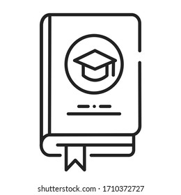 Learning book black line icon. Pictogram for web page, mobile app, promo. UI UX GUI design element. Editable stroke