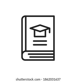 Learning book black line icon. Vector illustration