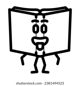 learning book character line icon vector. learning book character sign. isolated contour symbol black illustration