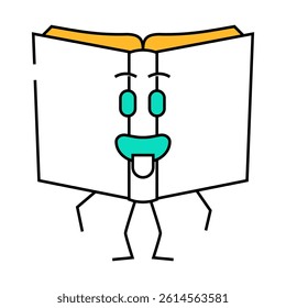 learning book character line icon vector. learning book character sign. isolated symbol illustration