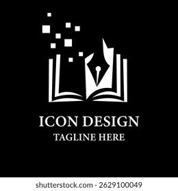 Icono de diseño de logotipo de libro de aprendizaje