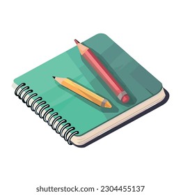 Aprender con un icono de libro y lápices aislado