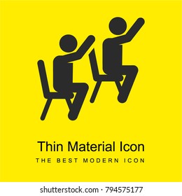 Learning bright yellow material minimal icon or logo design