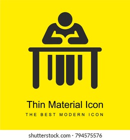 Learning bright yellow material minimal icon or logo design
