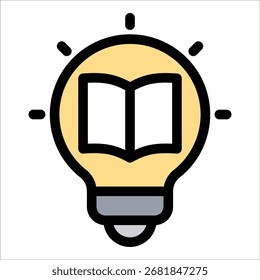 Elemento De Ícone Da Lâmpada De Aprendizagem Para Design