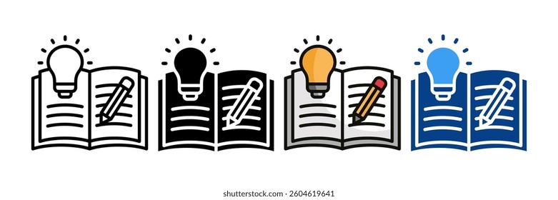 Learning Bulb Icon Set Multiple Style Collection