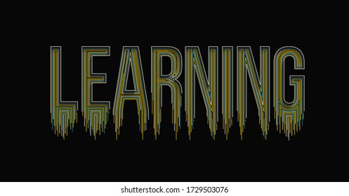 Learning Calligraphic line art Text shopping poster vector illustration Design.