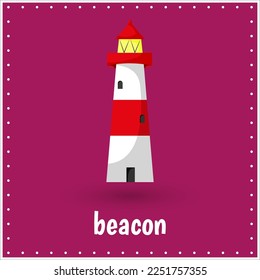 Learning cards for kids. Beacon. Educational worksheets for kids. Preschool activity