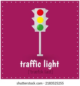 Tarjetas de aprendizaje para los niños. Luz de tráfico. Hojas de trabajo educativas para niños. Actividad preescolar