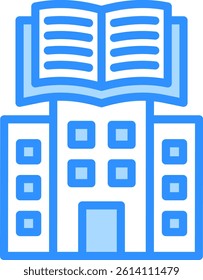 Learning Center Icon Blue Color Vector Illustration