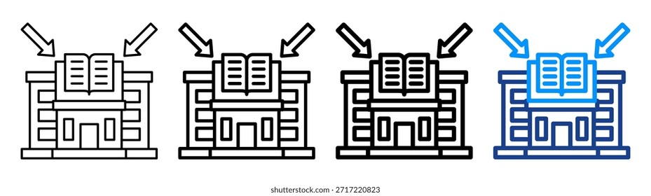 Learning Center Icon Different Outline Collection Set