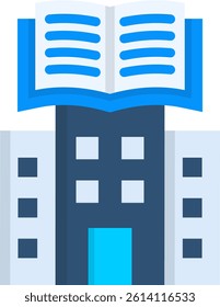 Learning Center Icon Flat Vector Illustration
