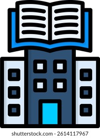 Learning Center Icon Lineal Color Vector Illustration