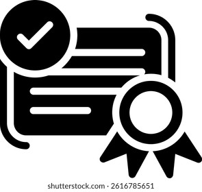 Learning Certificate Glyph Vector Icon Design