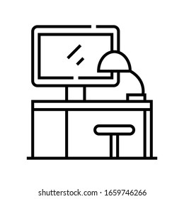 Learning class line icon, concept sign, outline vector illustration, linear symbol.