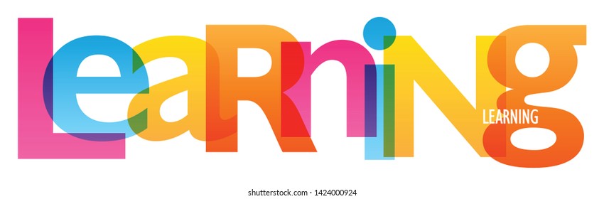 LEARNING colorful vector concept word typography banner