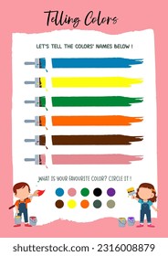 Actividad de aprendizaje de colores, hojas para niños y niños pequeños, actividad preescolar