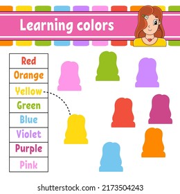 Learning Colors Education Developing Worksheet Activity Stock Vector ...