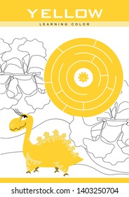 Learning colors. Yellow. Educational material for kindergarten.