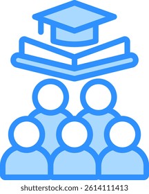 Learning Community Icon Blue Color Vector Illustration