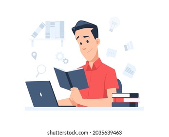 learning concept flat illustration isolated in white background
