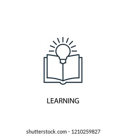 learning concept line icon. Simple element illustration. learning  concept outline symbol design. Can be used for web and mobile UI/UX