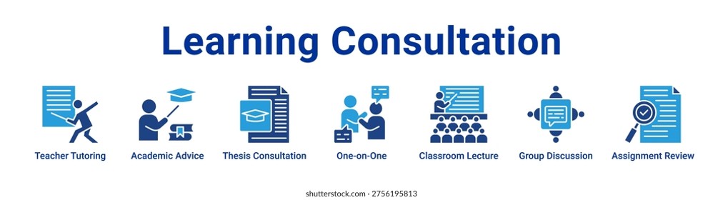 Learning Consultation icon banner and collection