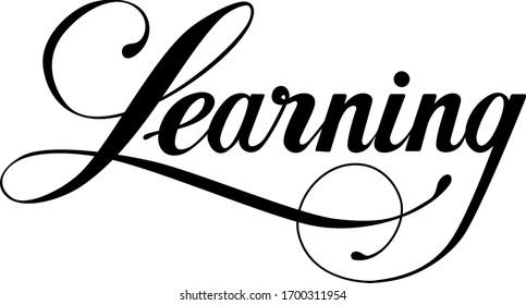 Learning Custom Calligraphy Text Stock Vector (Royalty Free) 1700311954 ...